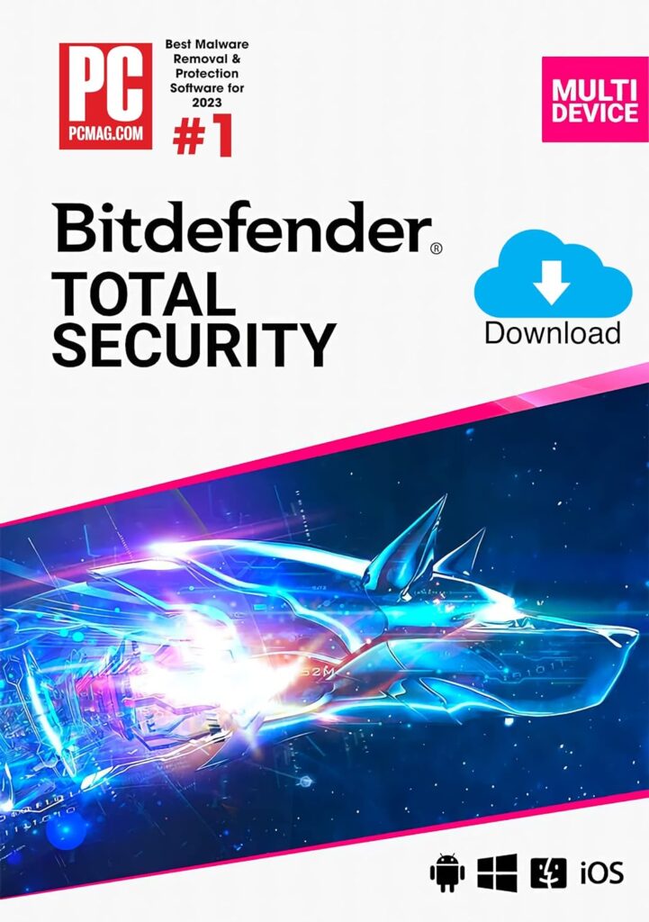 Bitdefender Total Security - 5 Devices | 1 year Subscription | PC/Mac | Activation Code by email