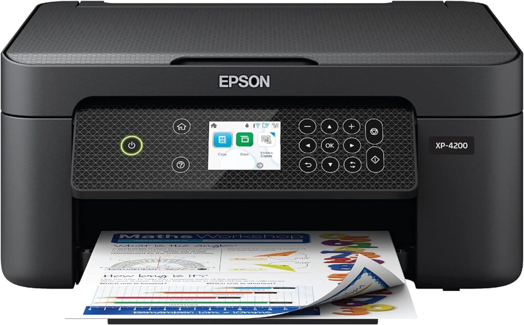 Epson Expression Home XP-4200 Wireless Color All-in-One Printer with Scan, Copy, Automatic 2-Sided Printing, Borderless Photos and 2.4 Color Display,Black