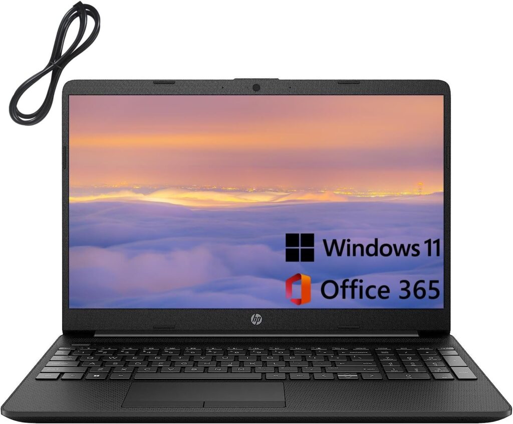 HP 15 15.6 Laptop Computer, Intel Pentium Silver N5030 Quad-Core up to 3.1GHz, 32GB DDR4 RAM, 1TB PCIe SSD, 802.11AC WiFi, Bluetooth, 1-Year Office 365, Black, Windows 11 Home S, BROAG Cable