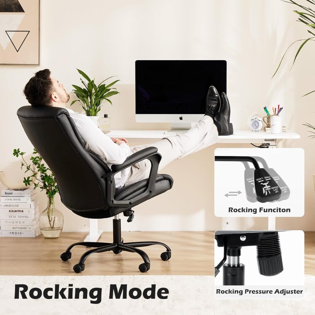 JHK Ergonomic Adjustable Computer Desk Black Office Chair