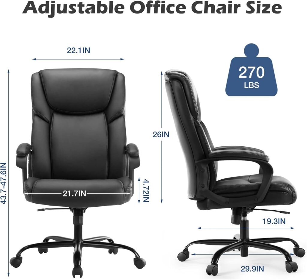 JHK Ergonomic Adjustable Computer Desk Black Office Chair