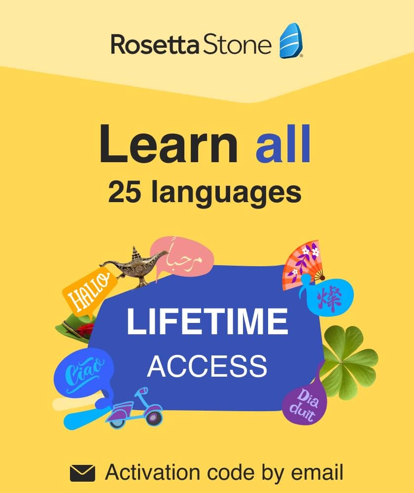 Rosetta Stone Learn UNLIMITED Languages | Lifetime Access - Learn 24 Languages | PC/Mac/iOS/Android Online Code