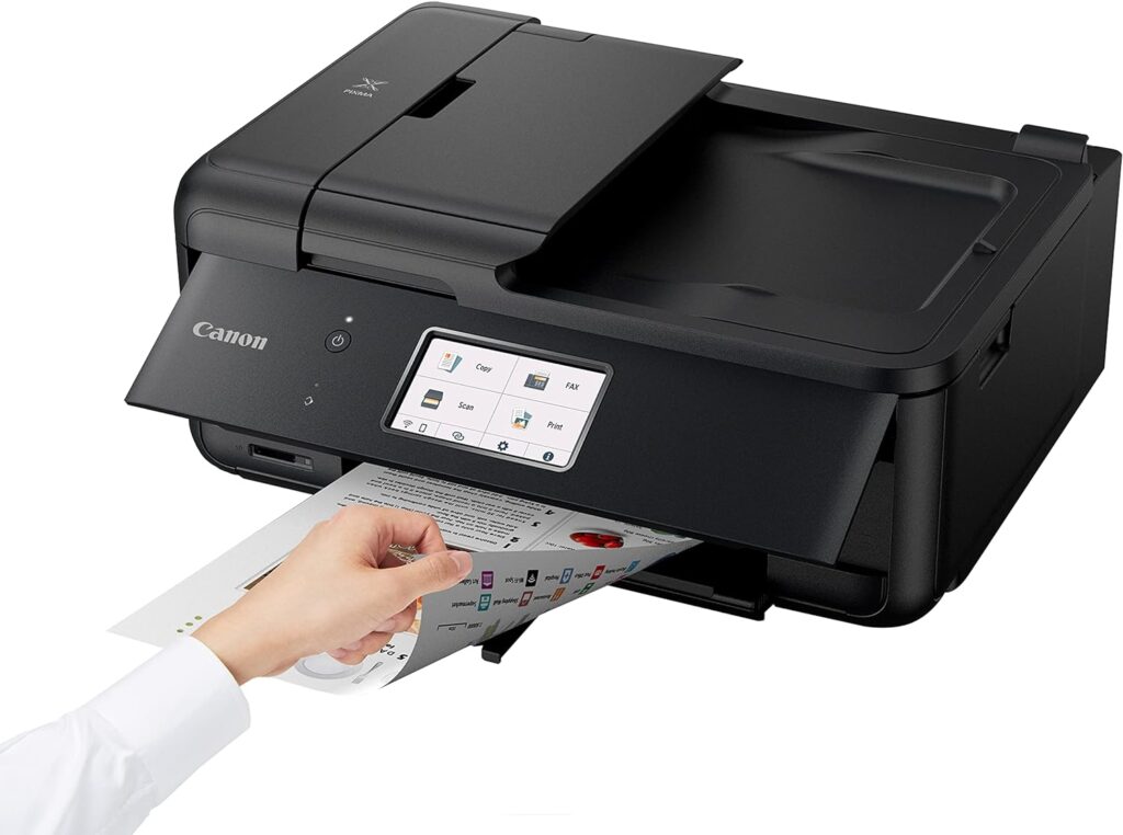 Canon PIXMA TR8620a - All-in-One Printer Home Office|Copier|Scanner|Fax|Auto Document Feeder | Photo, Document | Airprint (R), Android, Black, Works with Alexa