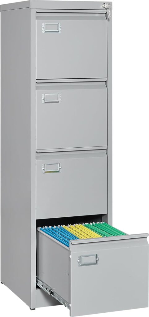 Fesbos Lateral File Cabinet with Lock, 2 Drawer Large Metal Filing Cabinet,Home Office Lockable Storage Cabinet for Hanging Files Letter/Legal/F4/A4 Size-Assembly Required