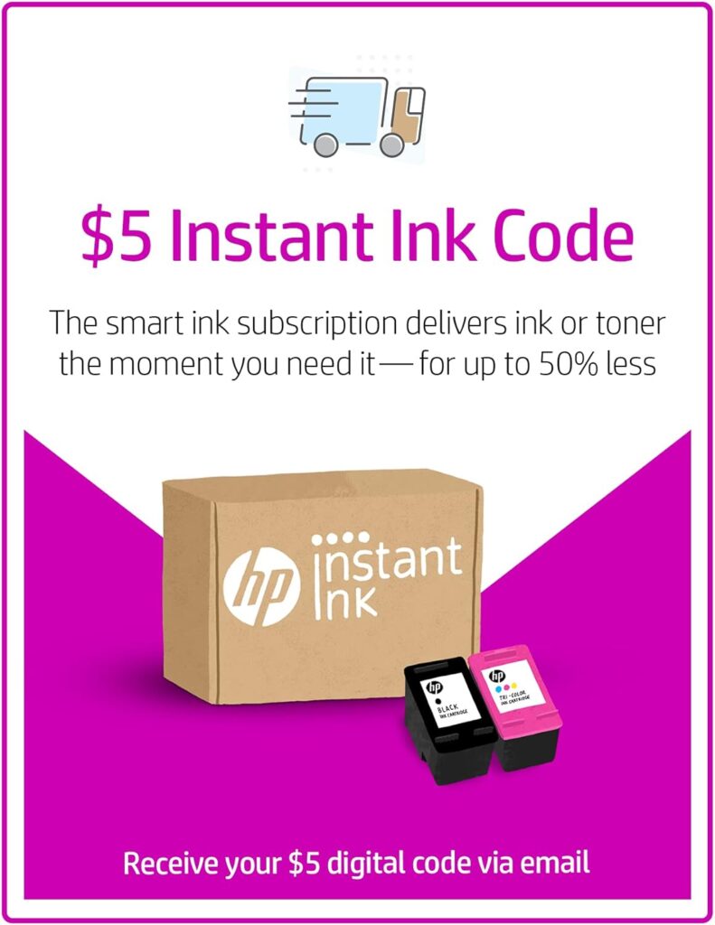 HP Instant Ink $5 Prepaid Code - The Smart Ink and Toner Subscription Service with big savings passed on to you