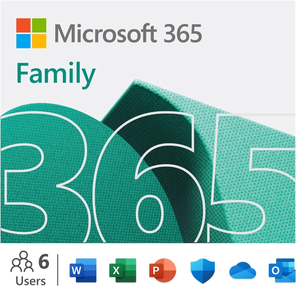 Microsoft 365 Family | 12-Month Subscription, Up to 6 People | Word, Excel, PowerPoint | 1TB OneDrive Cloud Storage | PC/MAC Instant Download | Activation Required