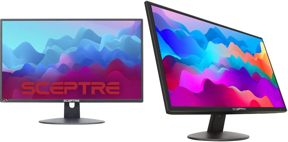 Sceptre 20 inch LED Monitor 1600 x 900 HD+ 75Hz HDMI VGA Build-in Speakers, 99% sRGB Wall Mount Ready Black 2021 (E205W-16003RTT)