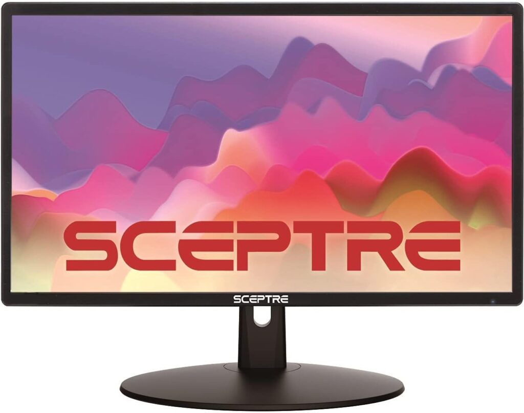 Sceptre 20 inch LED Monitor 1600 x 900 HD+ 75Hz HDMI VGA Build-in Speakers, 99% sRGB Wall Mount Ready Black 2021 (E205W-16003RTT)