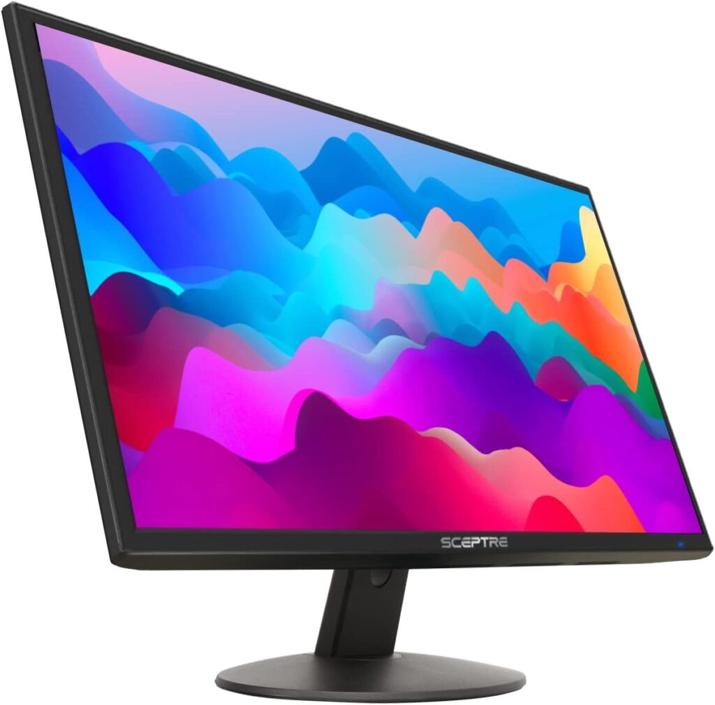 Sceptre 20 inch LED Monitor 1600 x 900 HD+ 75Hz HDMI VGA Build-in Speakers, 99% sRGB Wall Mount Ready Black 2021 (E205W-16003RTT)