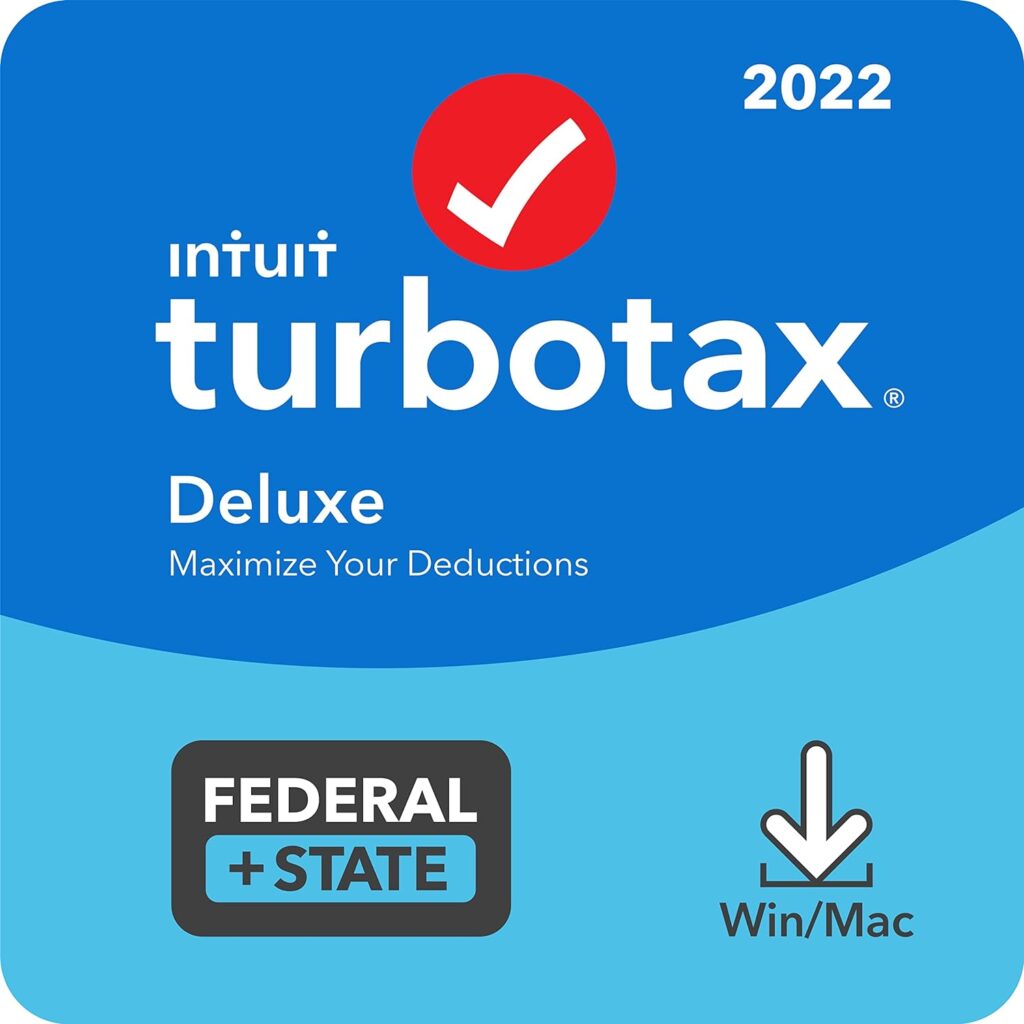 TurboTax Deluxe 2022 Tax Software, Federal and State Tax Return, [Amazon Exclusive] [PC/MAC Download]