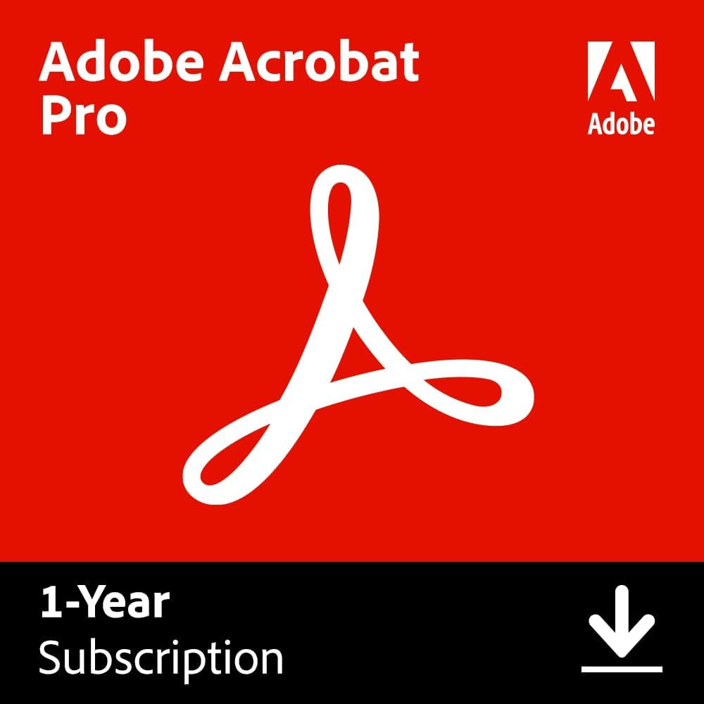 Adobe Acrobat Professional DC | PDF converter | 12-month Subscription with auto-renewal, PC/Mac